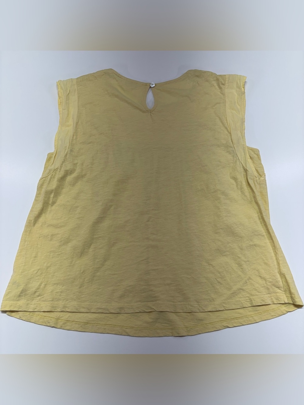 Lucky Brand Yellow Cotton Boho Peasant Crochet Trim Sleeveless Top XL - Picture 5 of 12